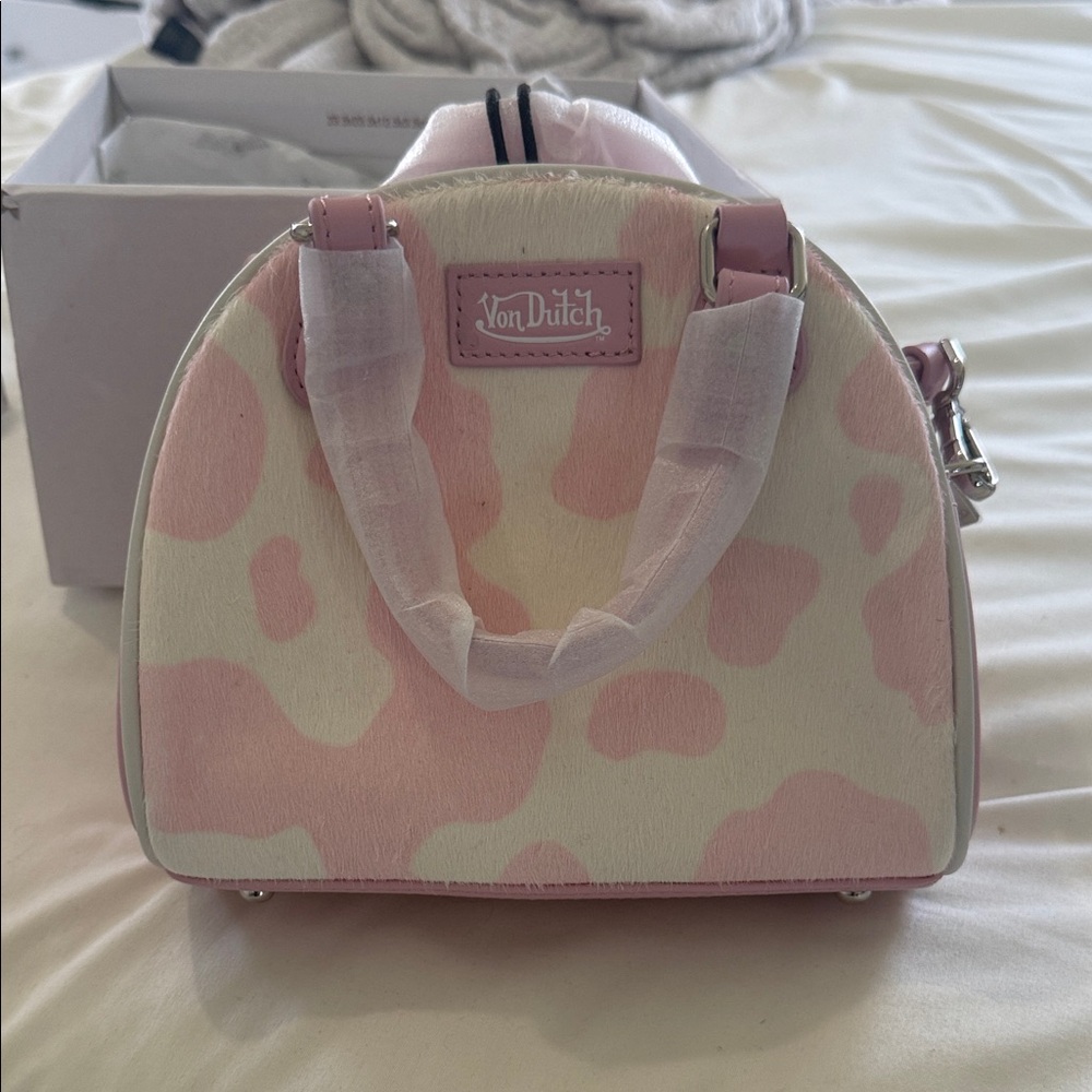 Von Dutch Pink and Cream Mini Bag